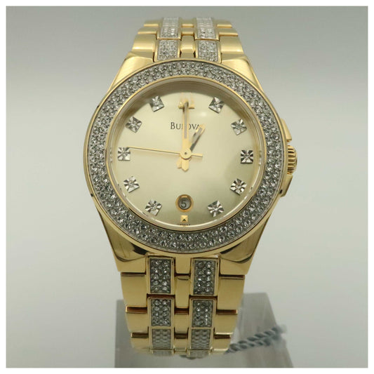 Front view of Bulova Crystal Women's Japanese Quartz (Battery-Powered) Watch 98M114-SD