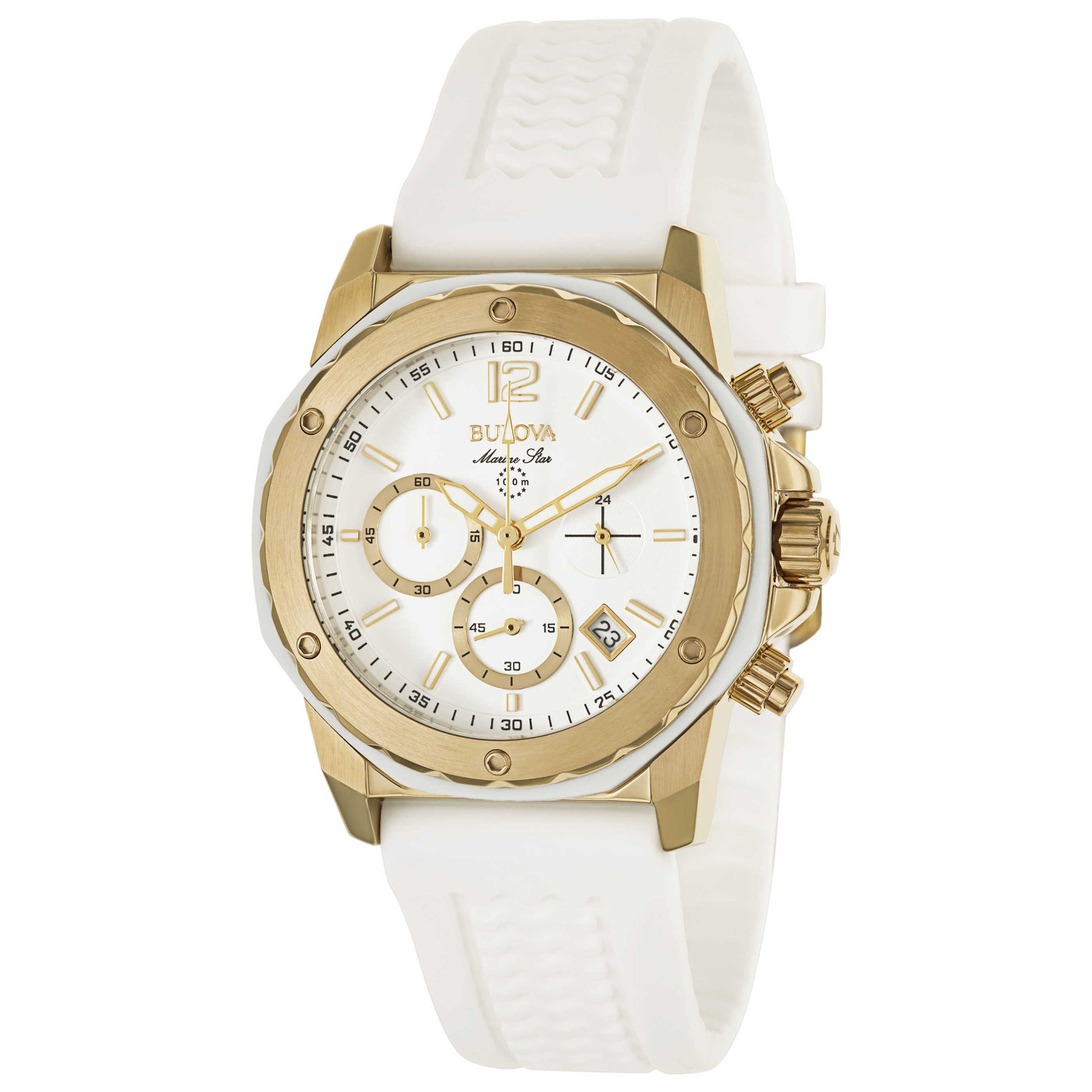 Front view of Bulova Marine Star Women's Japanese Quartz (Battery-Powered) Watch 98M117