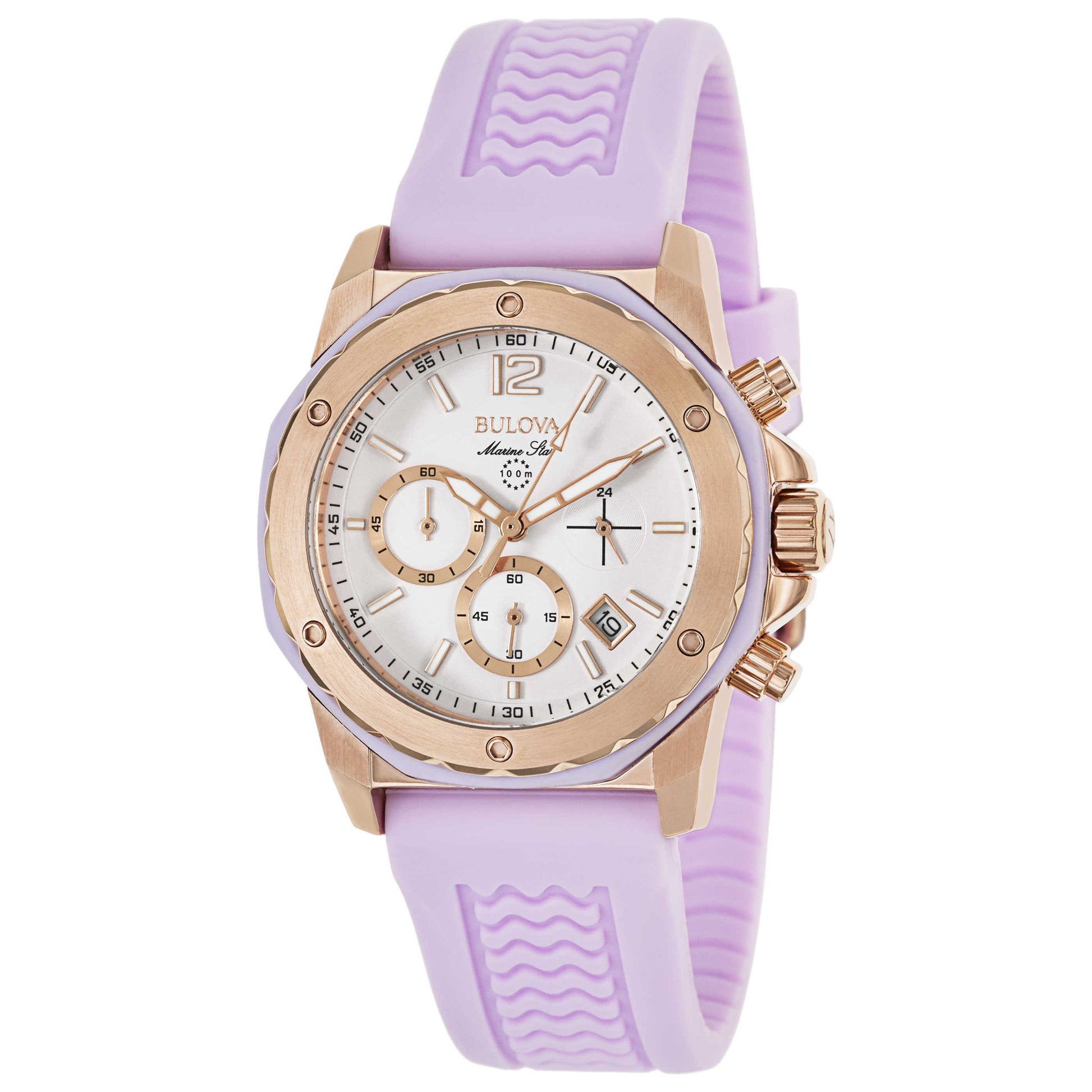 Front view of Bulova Marine Star Women's Japanese Quartz (Battery-Powered) Watch 98M118