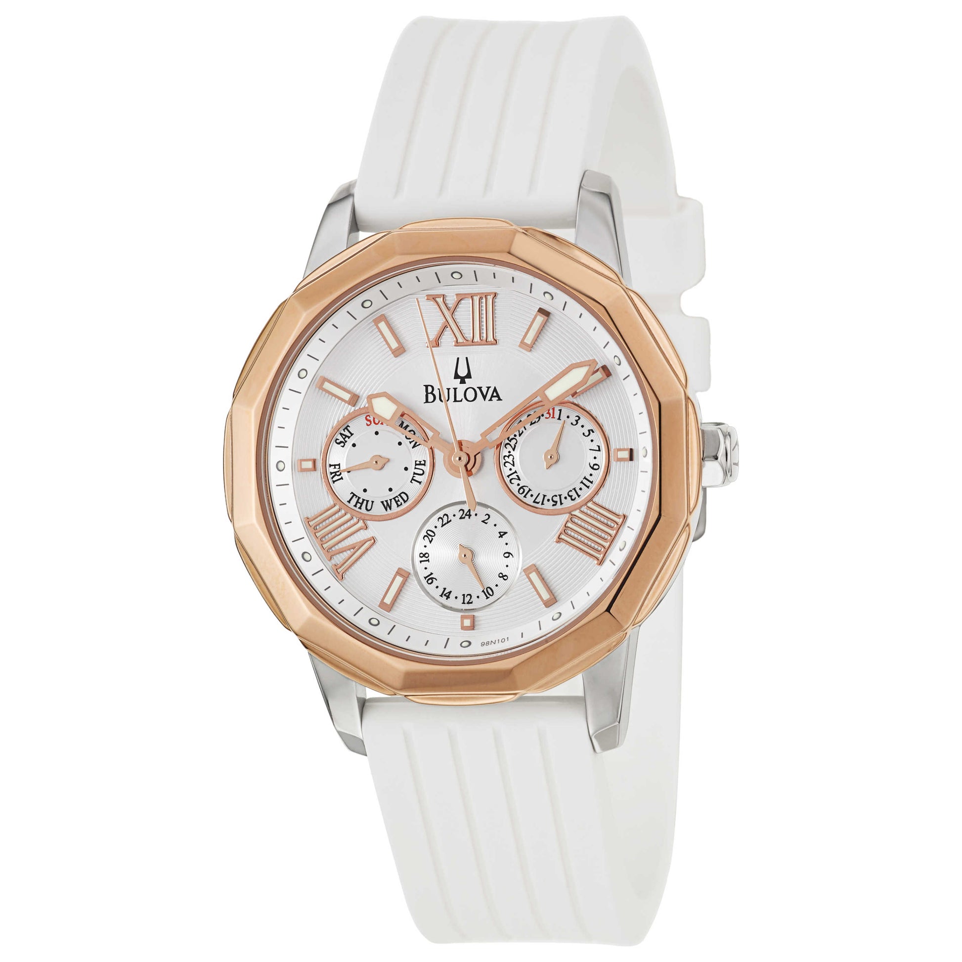 Front view of Bulova Strap Women's Japanese Quartz (Battery-Powered) Watch 98N101