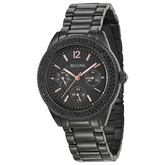 Front view of Bulova Crystal Women's Japanese Quartz (Battery-Powered) Watch 98N105