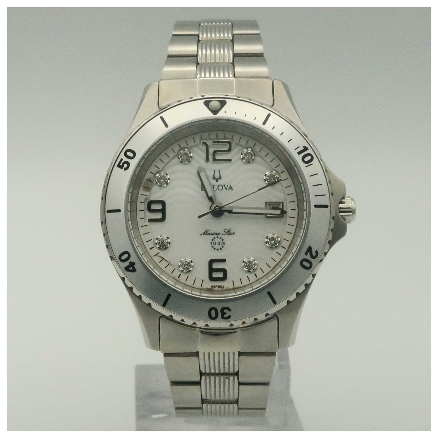 Front view of Bulova Marine Star Women's Quartz Watch 98P004-PO