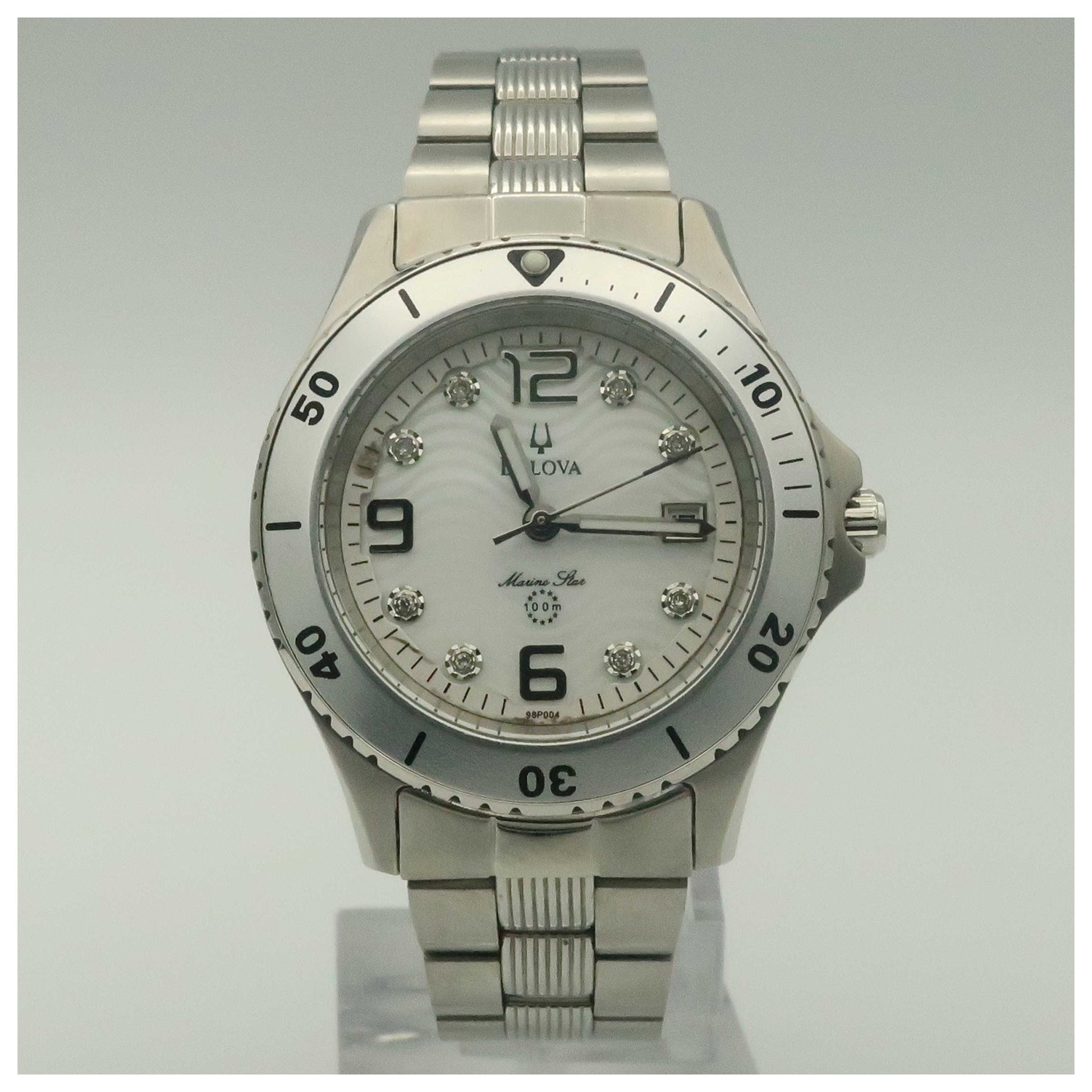 Front view of Bulova Marine Star Women's Quartz Watch 98P004-PO