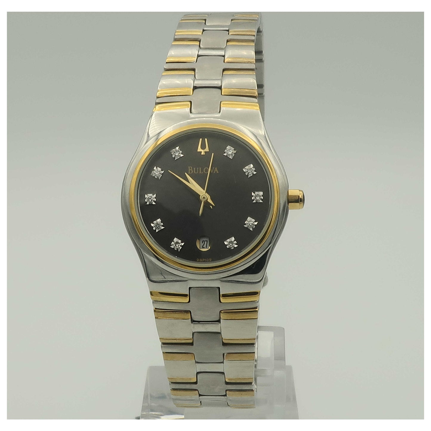 Front view of Bulova Diamonds Women's Quartz Watch 98P109-PO2