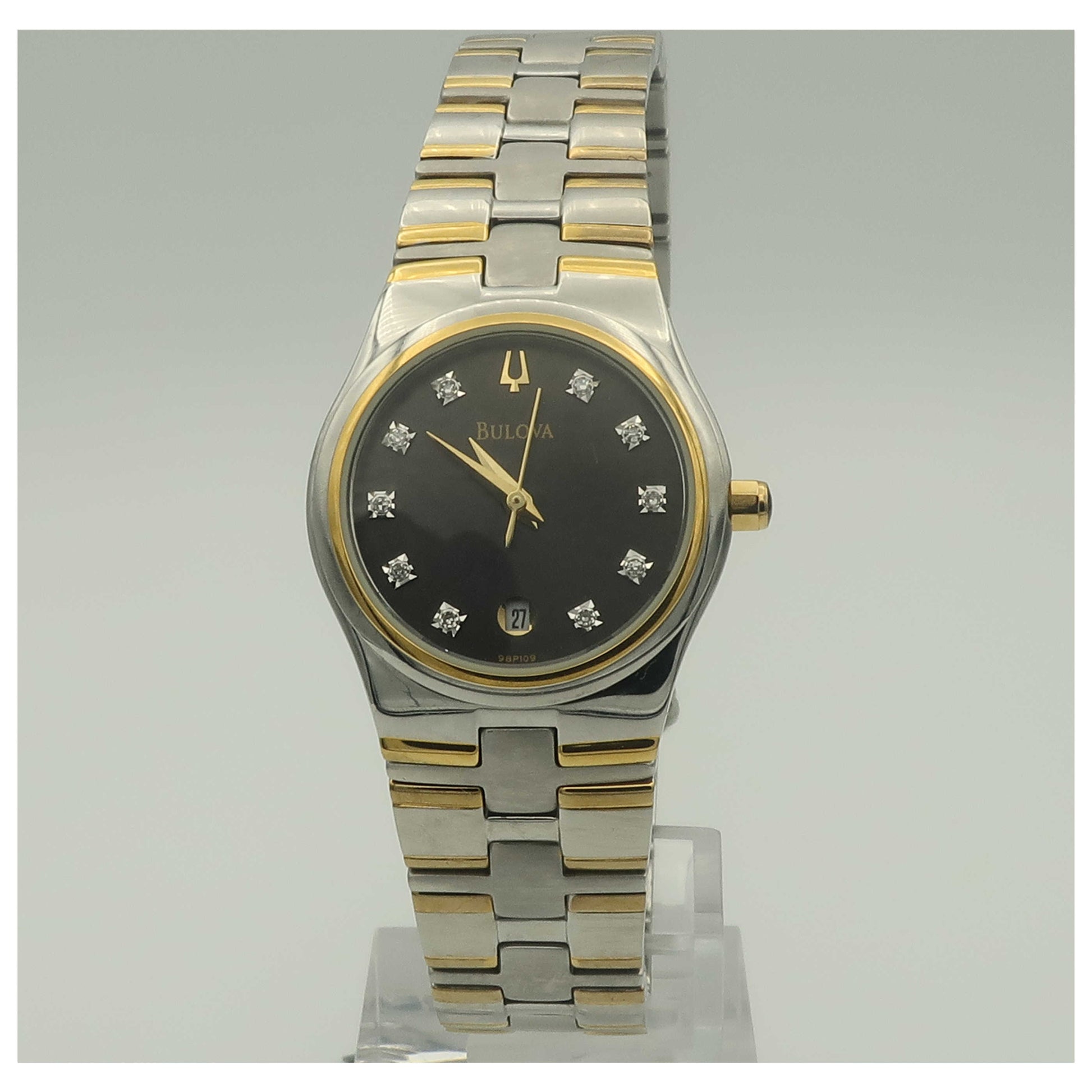 Front view of Bulova Diamonds Women's Quartz Watch 98P109-PO2