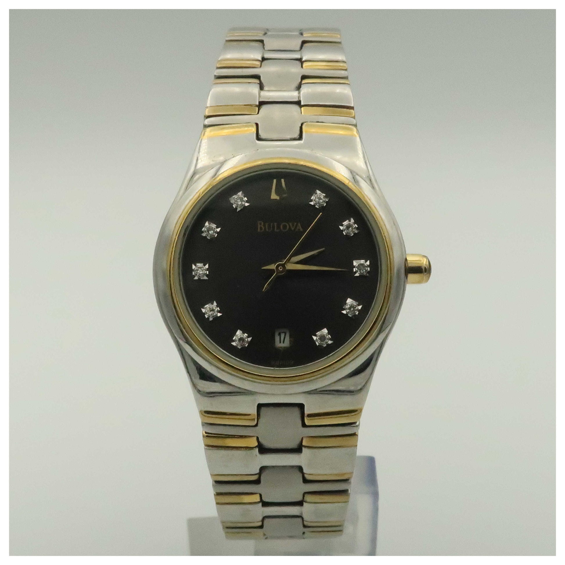 Front view of Bulova Diamonds Women's Quartz Watch 98P109-PO