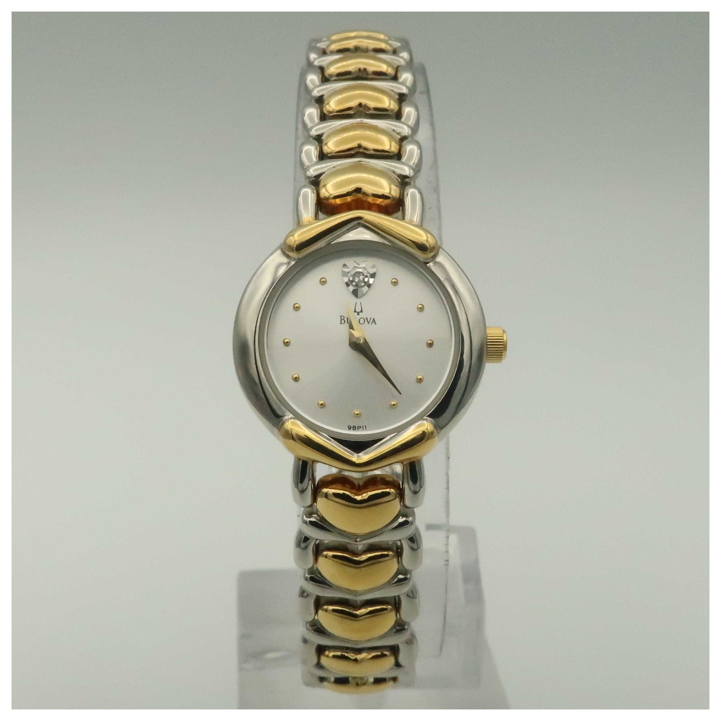 Front view of Bulova Diamonds Women's Quartz Watch 98P11-PO