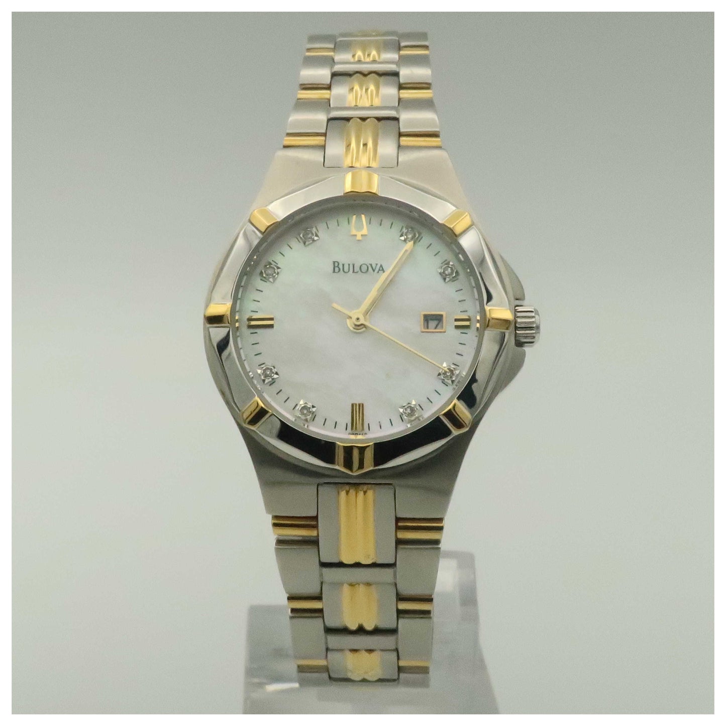 Front view of Bulova Diamonds Women's Quartz Watch 98P116-PO