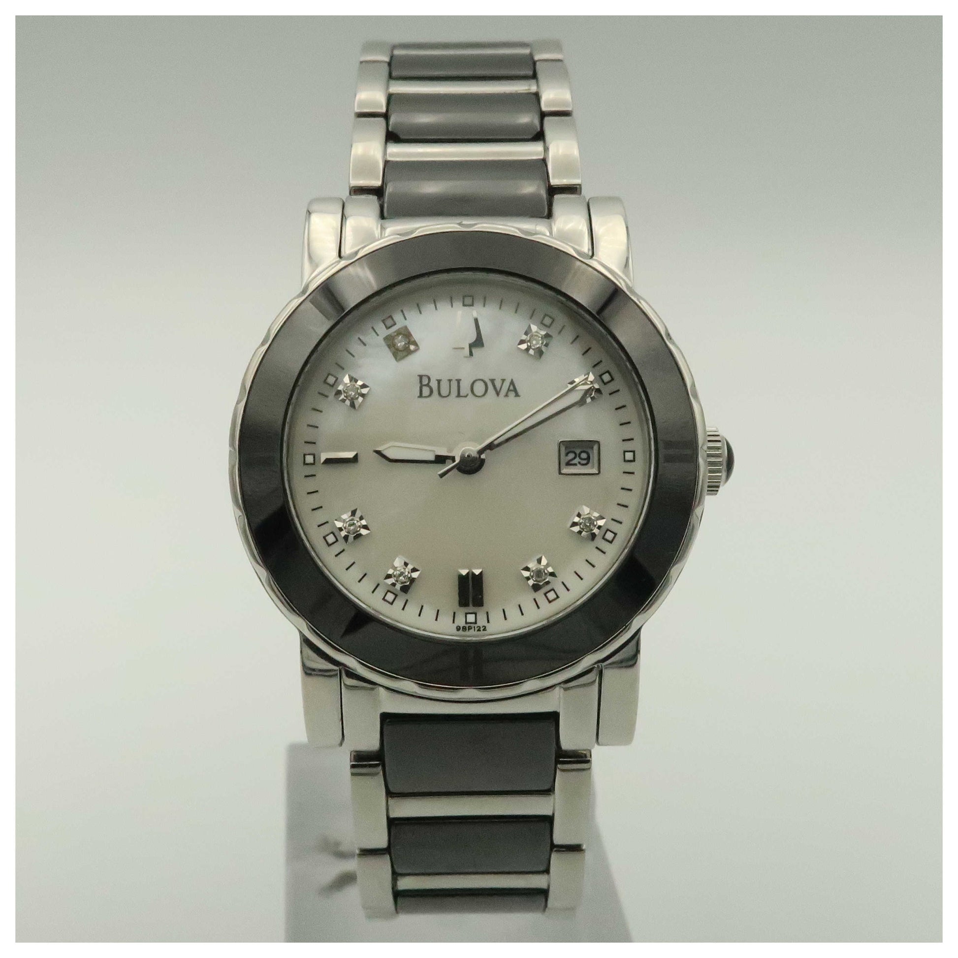 Front view of Bulova Highbridge Women's Quartz Watch 98P122-PO