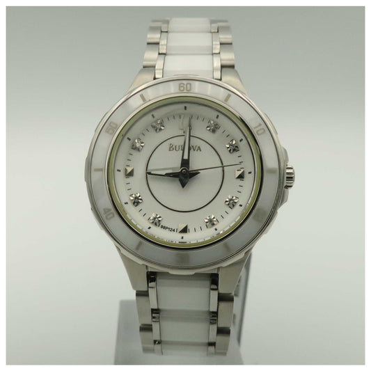 Front view of Bulova Diamonds Women's Japanese Quartz (Battery-Powered) Watch 98P124-SDV