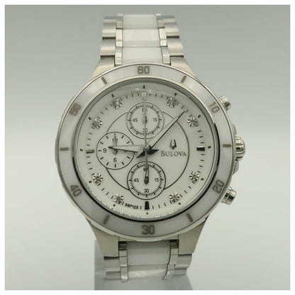 Front view of Bulova Diamonds Women's Japanese Quartz (Battery-Powered) Watch 98P125-SDV