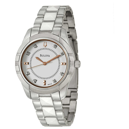 Front view of Bulova Diamonds Women's Japanese Quartz (Battery-Powered) Watch 98P135