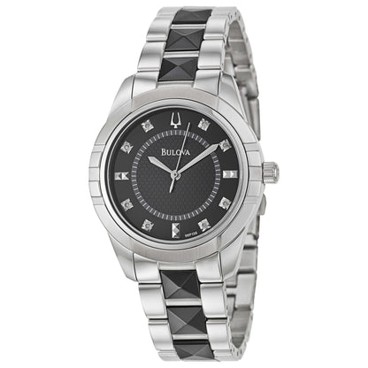 Front view of Bulova Diamonds Women's Japanese Quartz (Battery-Powered) Watch 98P136