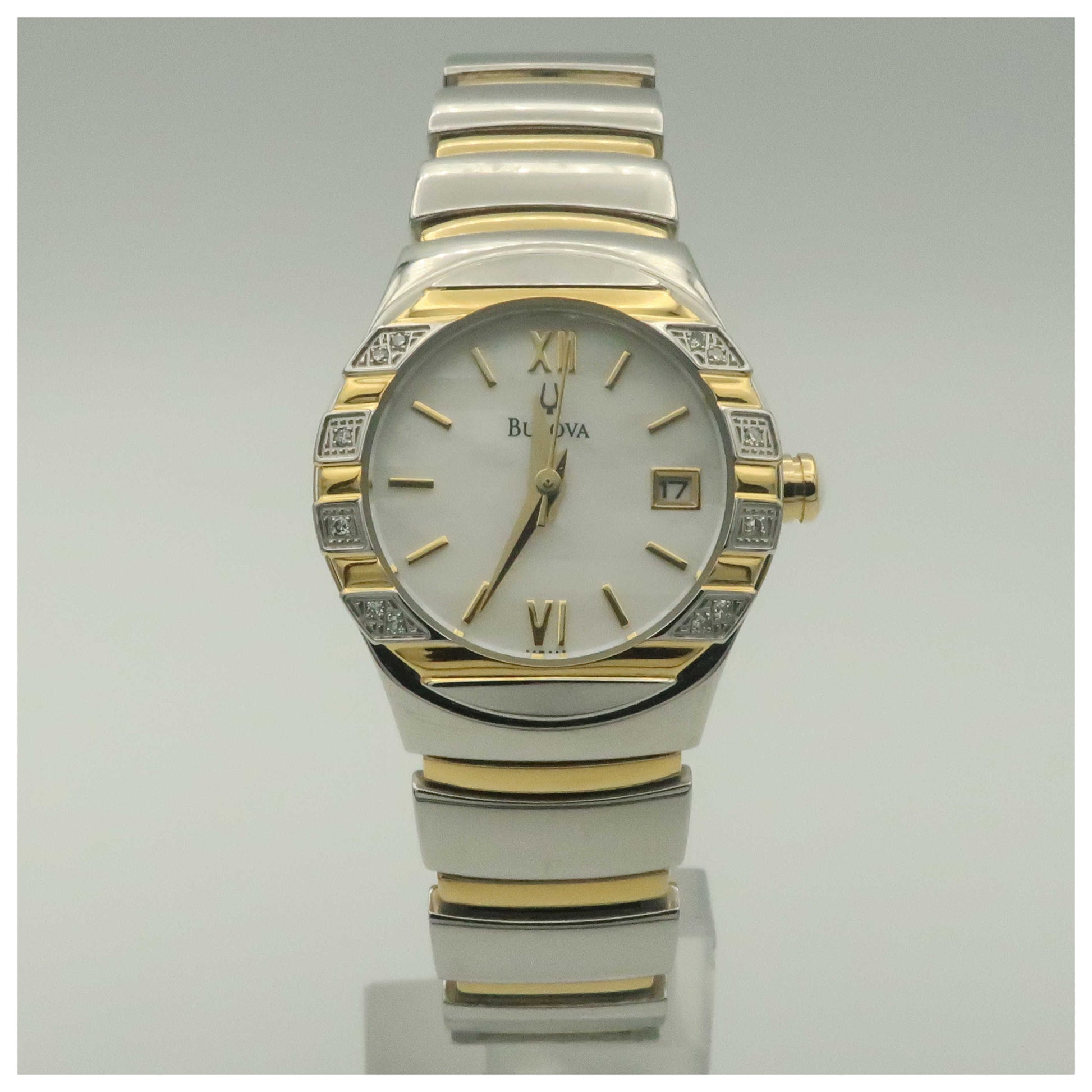 Front view of Bulova Diamonds Women's Quartz Watch 98R000-PO