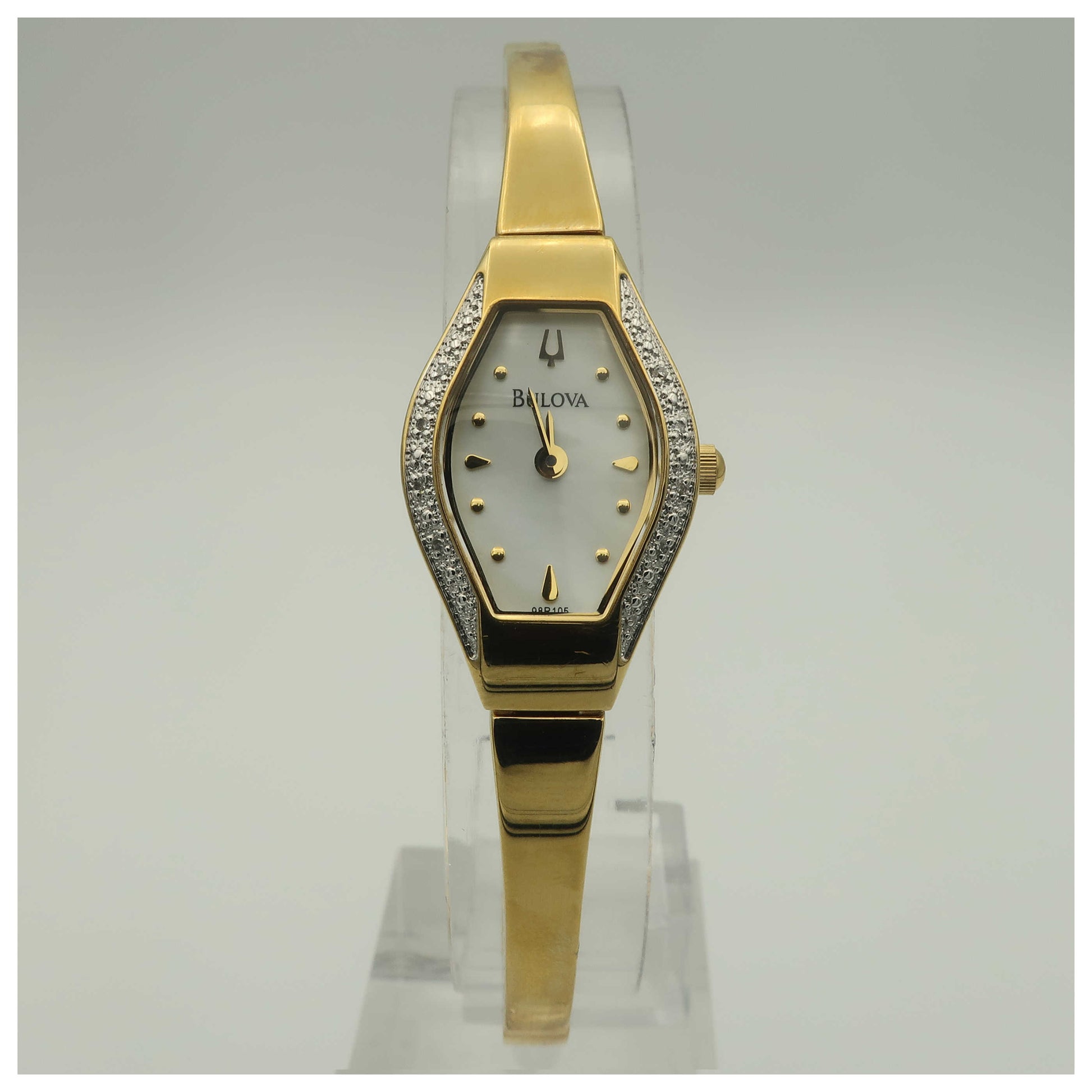 Front view of Bulova Bangle Women's Quartz Watch 98R105-PO