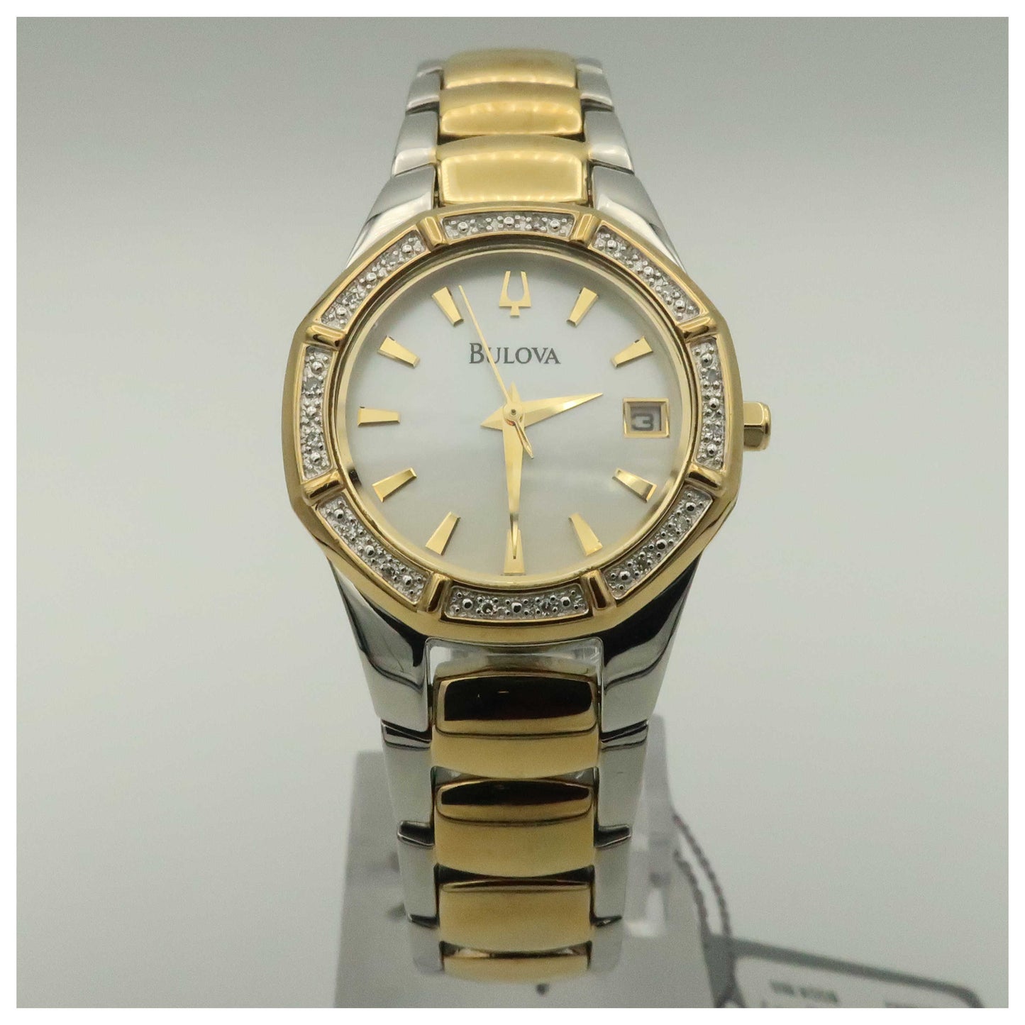 Front view of Bulova Diamonds Women's Quartz Watch 98R106-PO