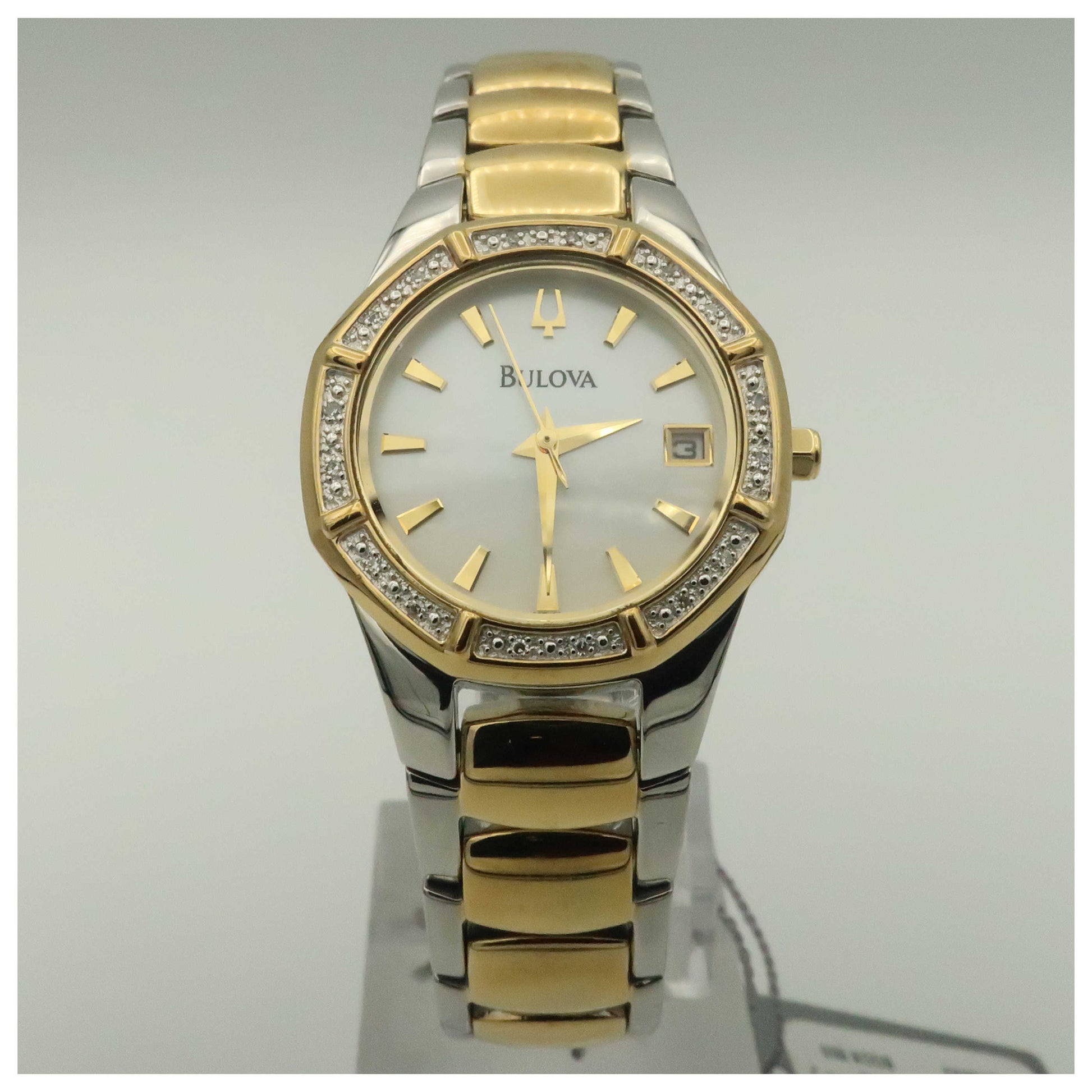 Front view of Bulova Diamonds Women's Quartz Watch 98R106-PO