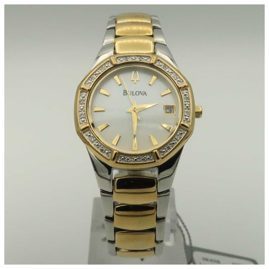 Front view of Bulova Diamonds Women's Quartz Watch 98R106-PO