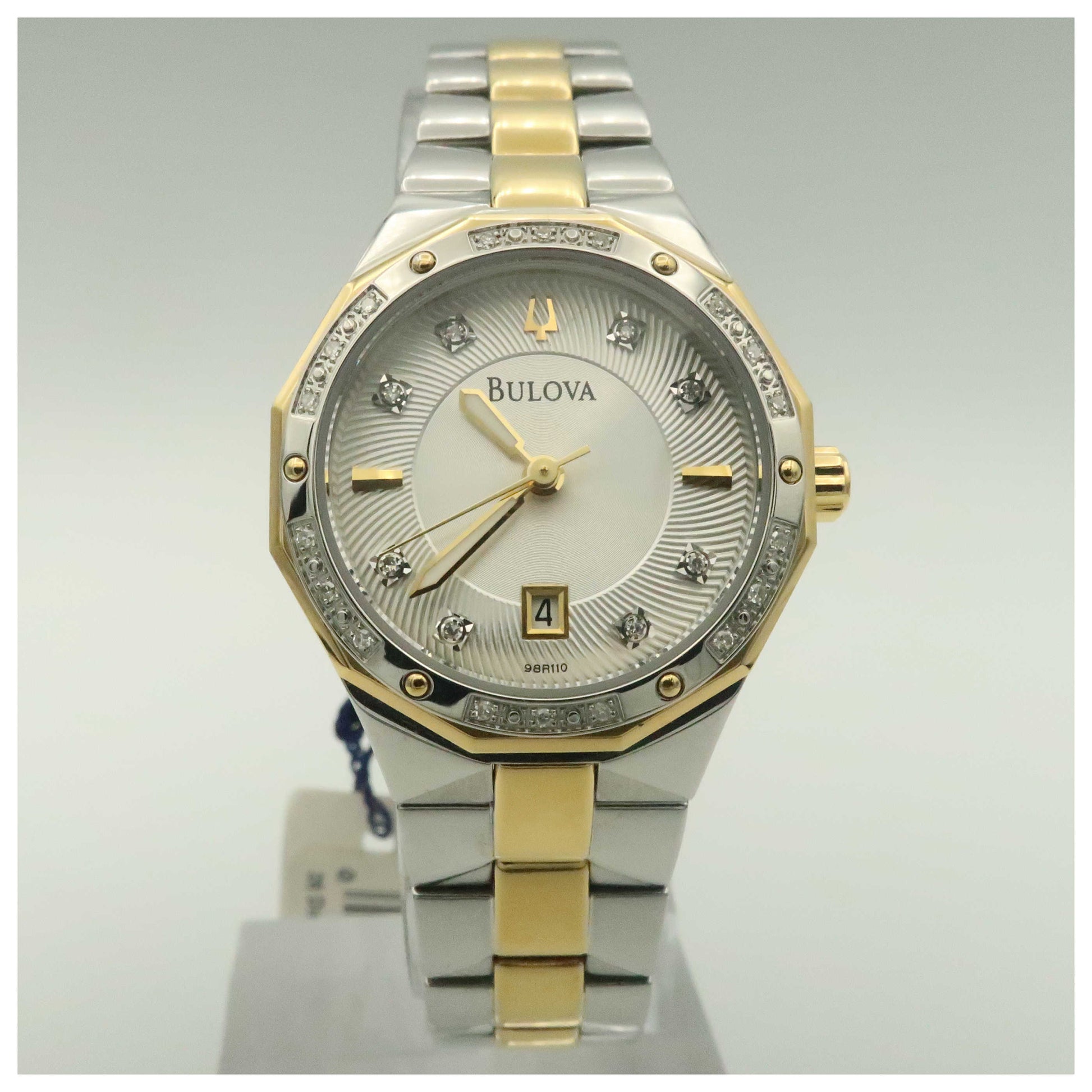 Front view of Bulova Diamonds Women's Quartz Watch 98R110-PO