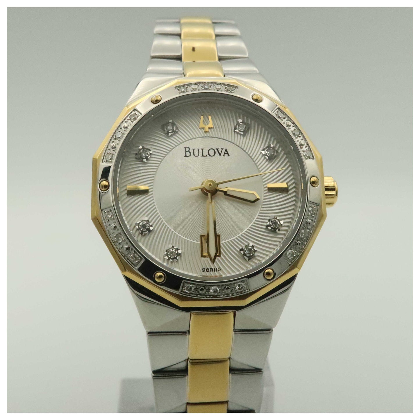 Front view of Bulova Diamonds Women's Quartz Watch 98R110-SDV