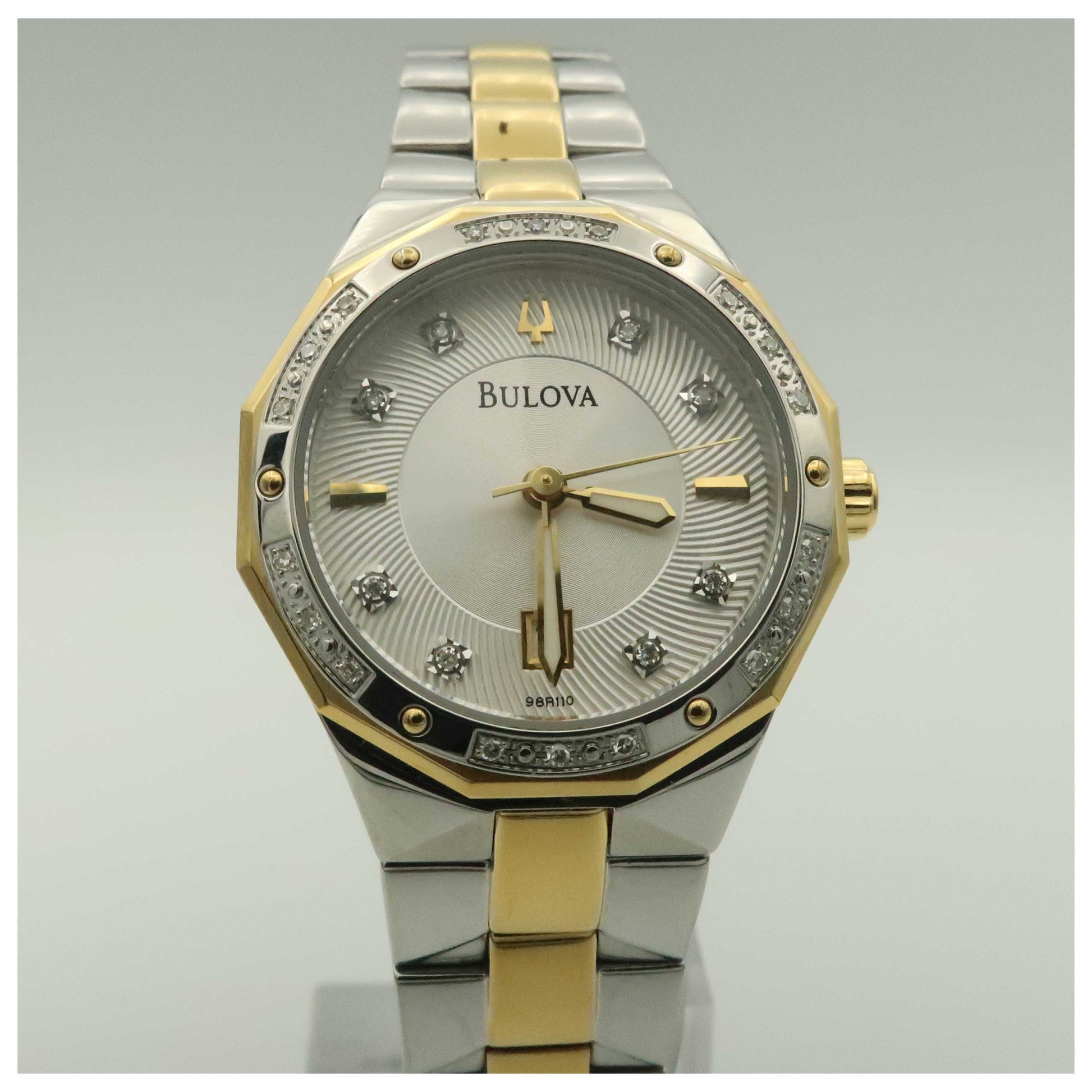 Front view of Bulova Diamonds Women's Quartz Watch 98R110-SDV