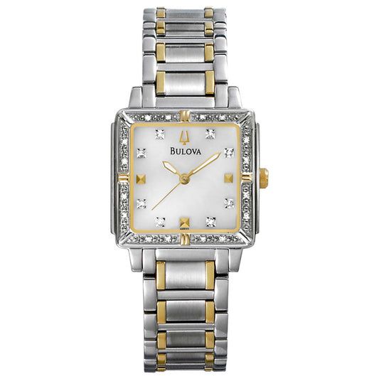 Front view of Bulova Diamonds Women's Japanese Quartz (Battery-Powered) Watch 98R112