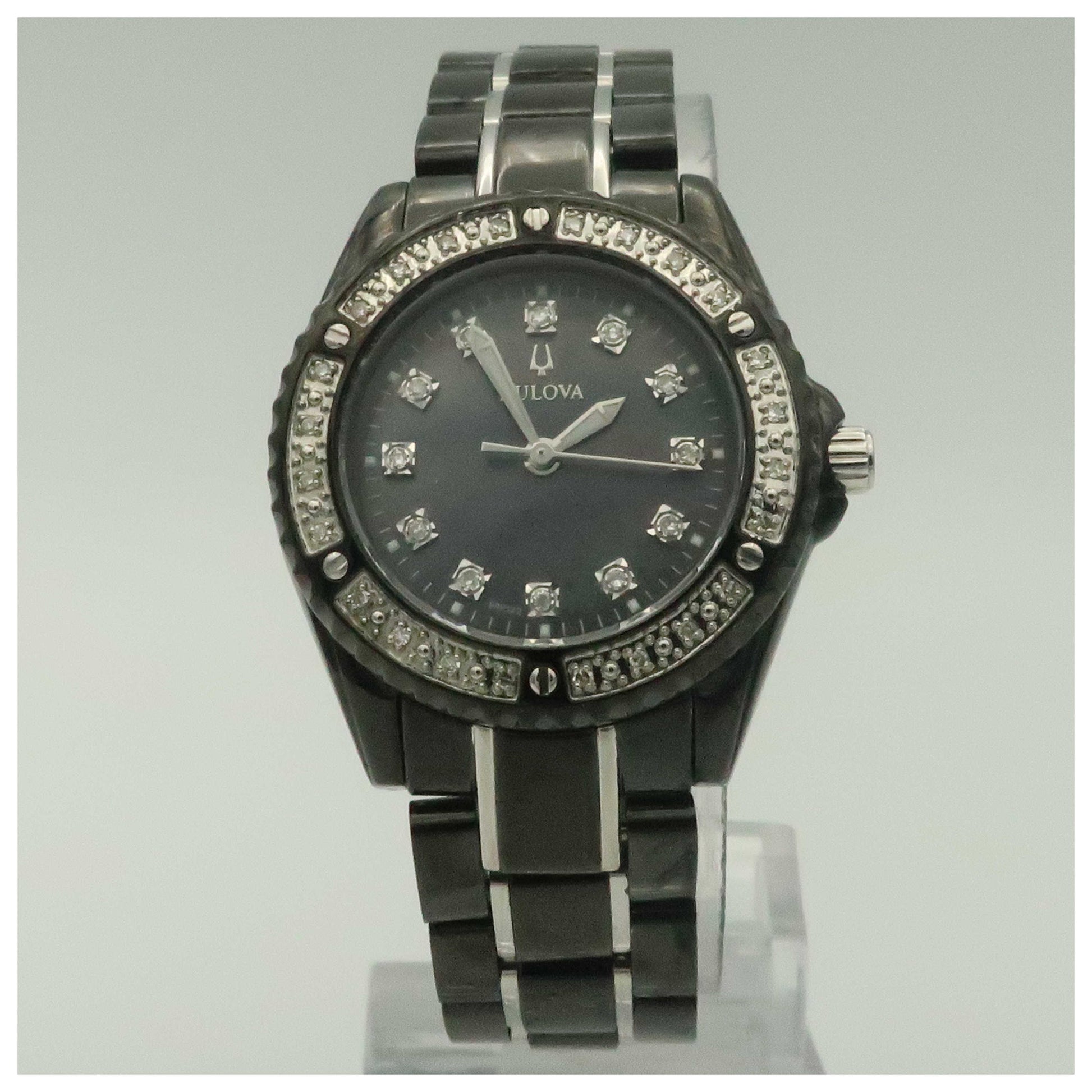 Front view of Bulova Diamonds Women's Quartz Watch 98R122-PO