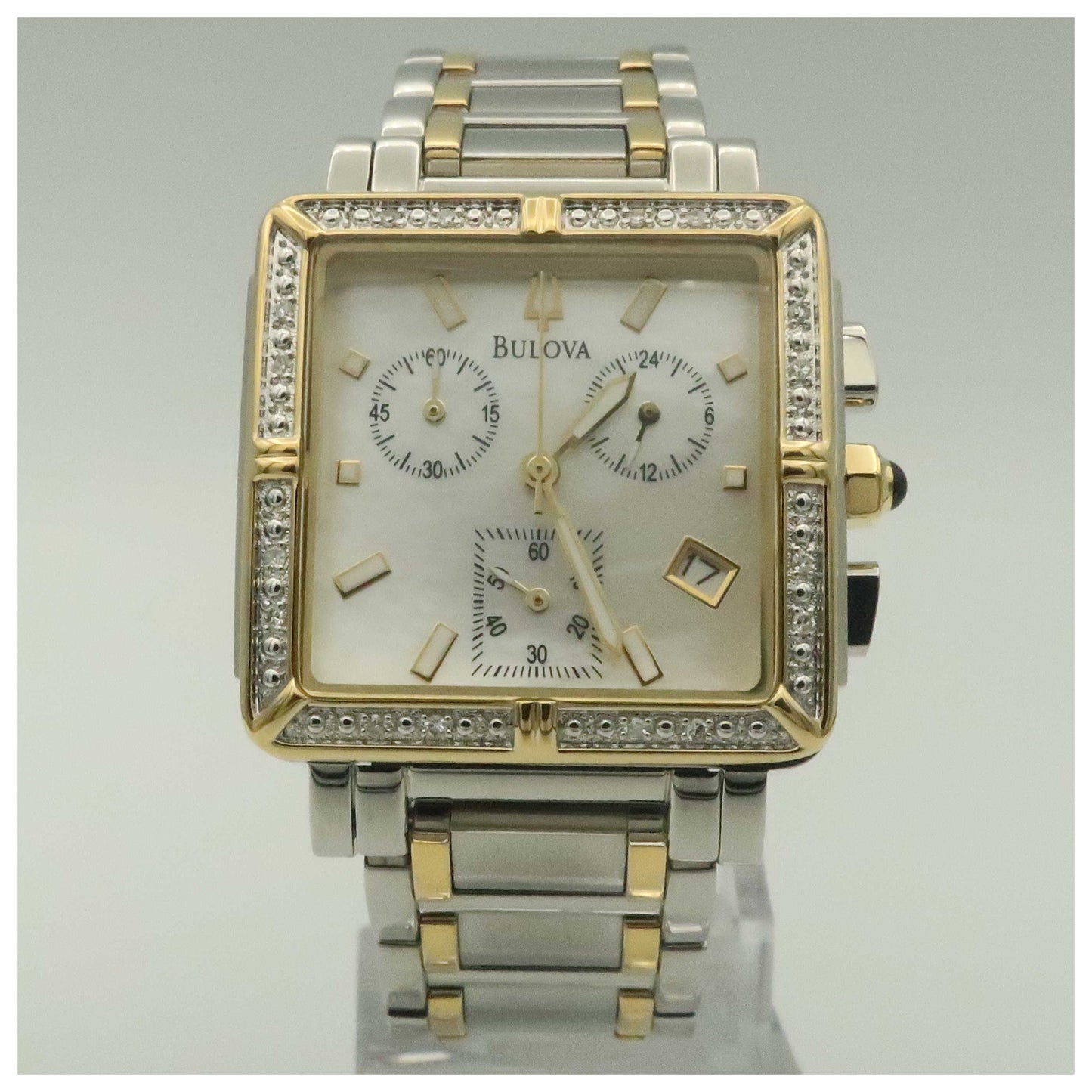 Front view of Bulova Diamonds Women's Quartz Watch 98R123-PO