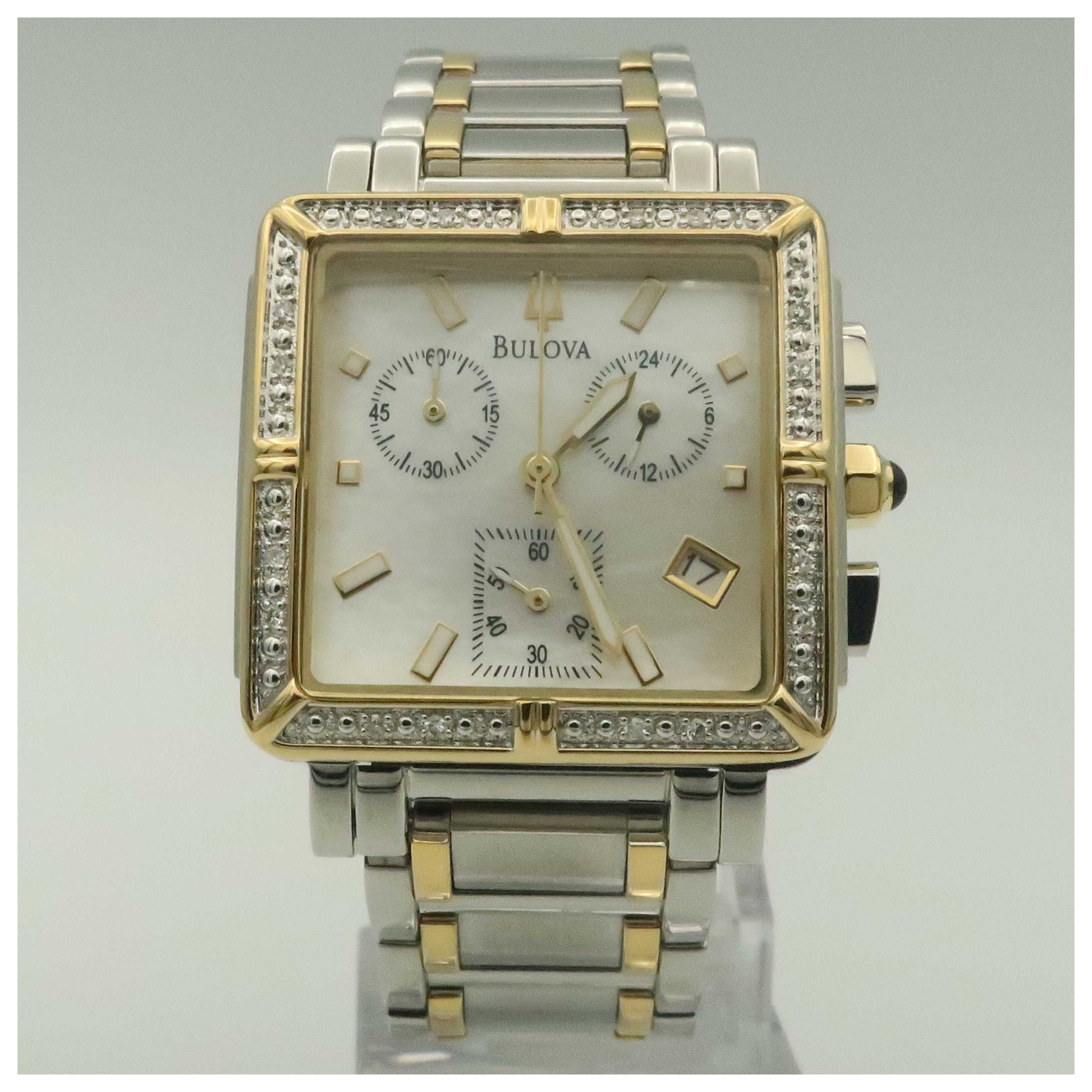 Front view of Bulova Diamonds Women's Quartz Watch 98R123-PO