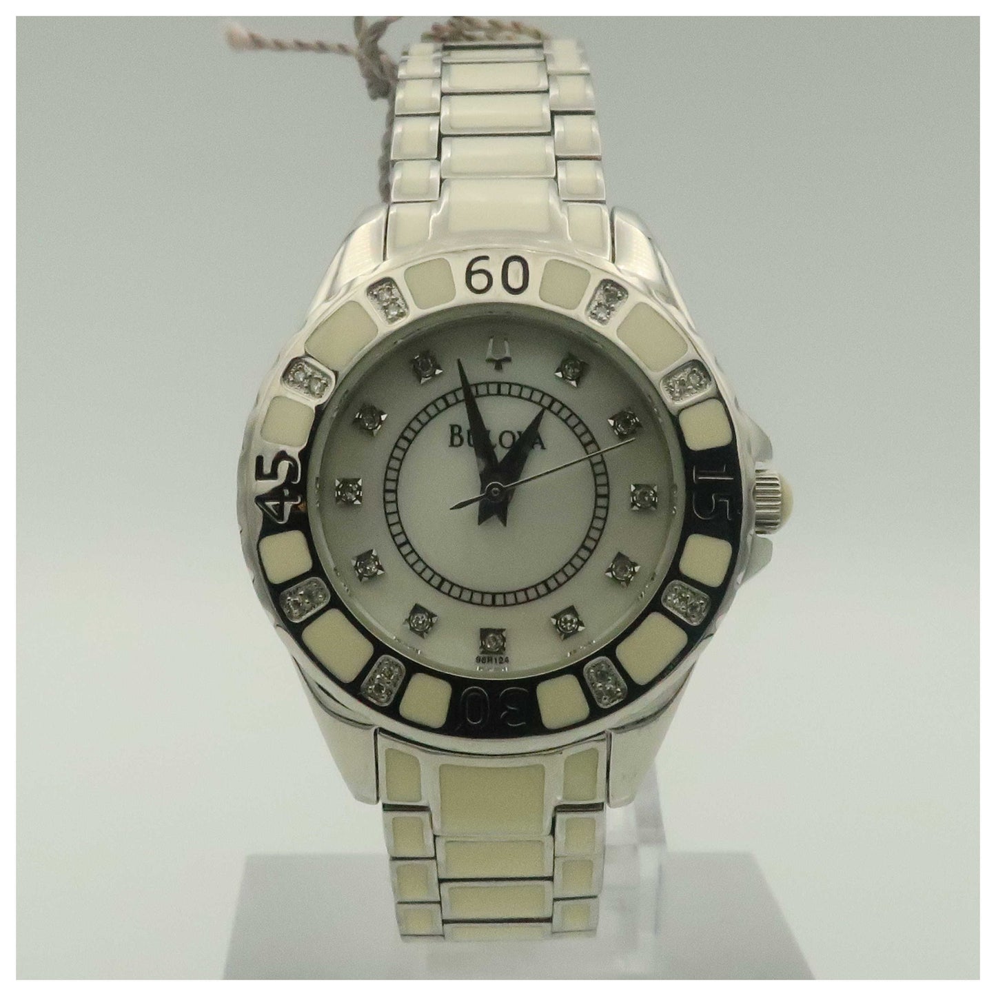 Front view of Bulova Diamonds Women's Watch 98R124-PO