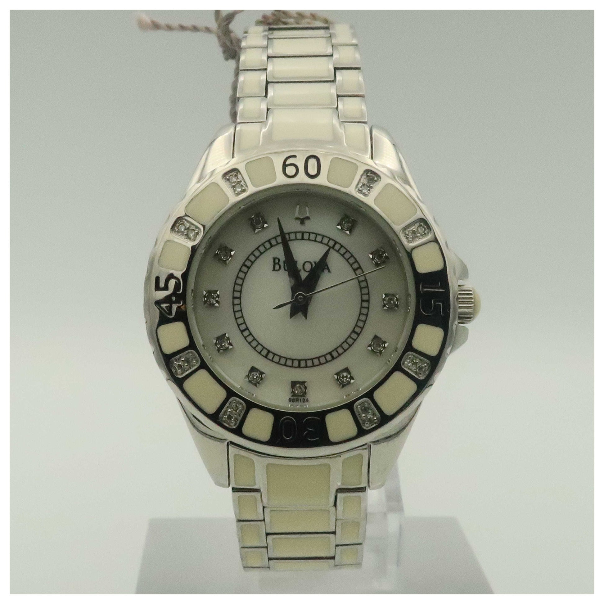 Front view of Bulova Diamonds Women's Watch 98R124-PO