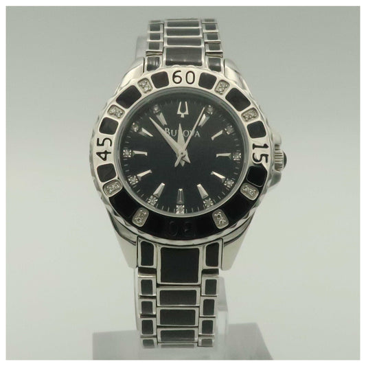 Front view of Bulova Diamonds Women's Quartz Watch 98R129-SD