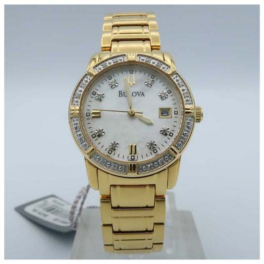 Front view of Bulova Diamonds Women's Quartz Watch 98R135-PO