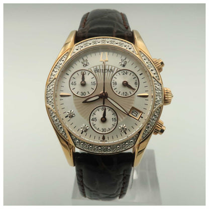 Front view of Bulova Diamonds Women's Quartz Watch 98R136-SDV