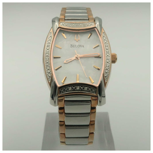 Front view of Bulova Diamonds Women's Quartz Watch 98R138-PO