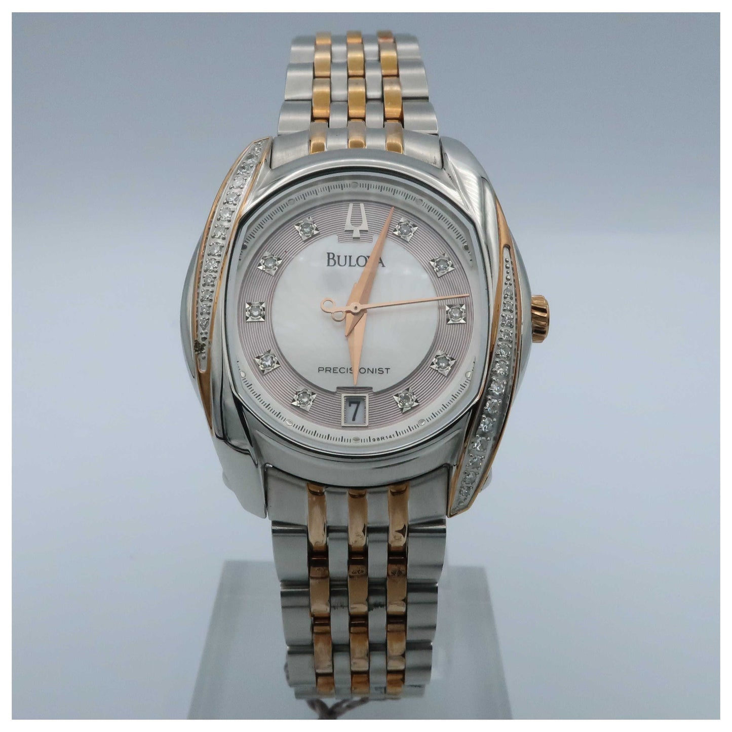 Front view of Bulova Precisionist Women's Japanese Quartz (Battery-Powered) Watch 98R141-PO