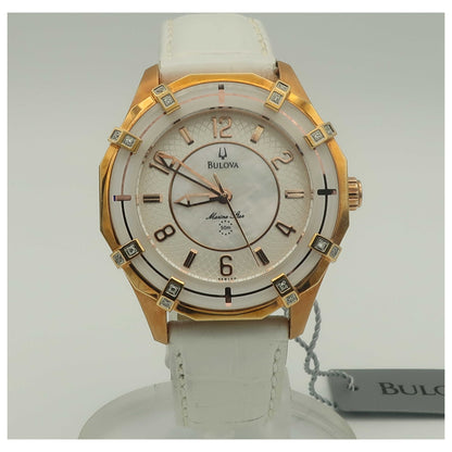 Front view of Bulova Marine Star Women's Quartz Watch 98R150-PO