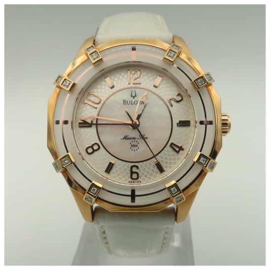 Front view of Bulova Marine Star Women's Quartz Watch 98R150-SDV