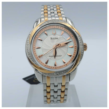 Front view of Bulova Precisionist Women's Japanese Quartz (Battery-Powered) Watch 98R153-SDV