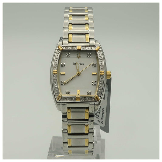 Front view of Bulova Diamonds Women's Japanese Quartz (Battery-Powered) Watch 98R159-PO