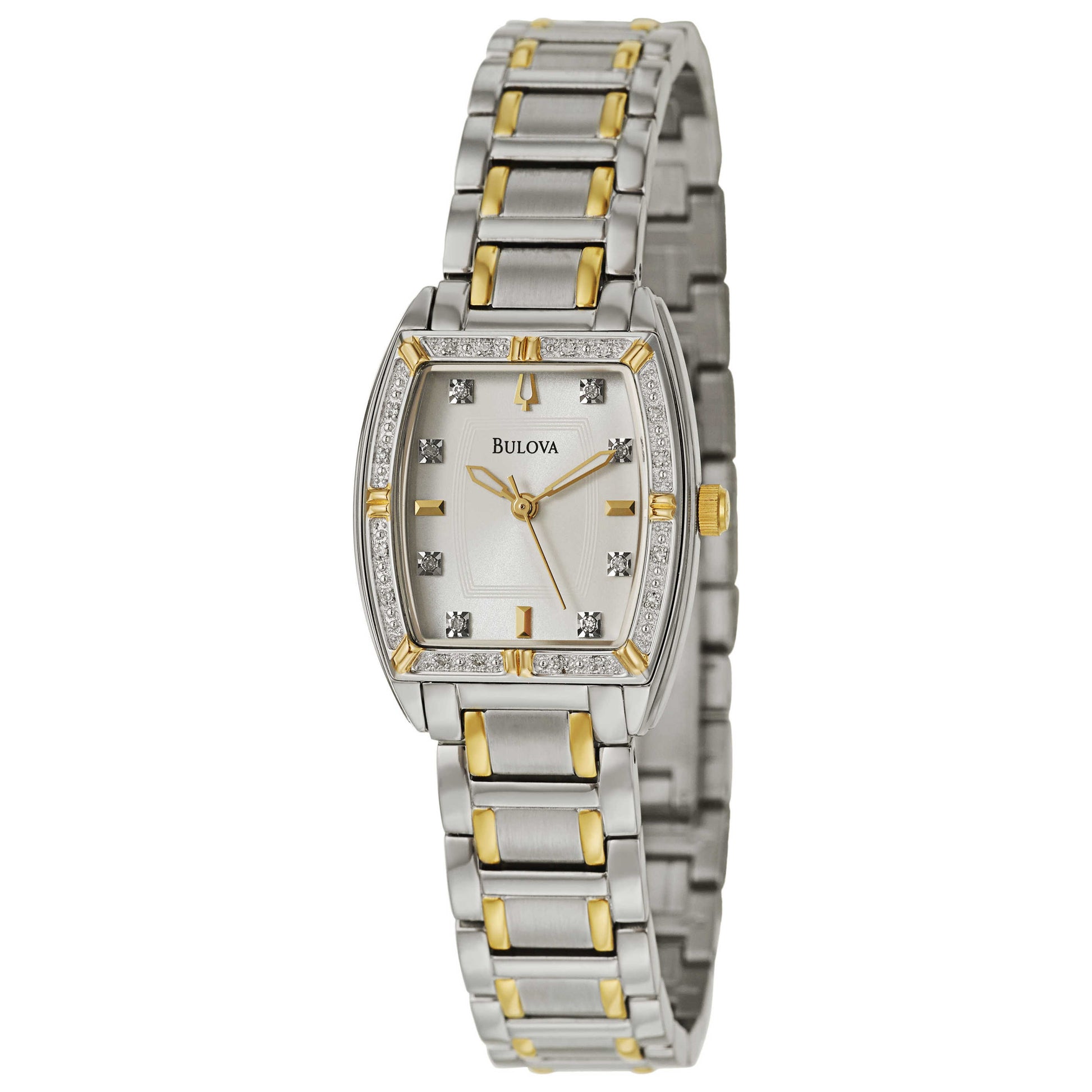 Front view of Bulova Diamonds Women's Japanese Quartz (Battery-Powered) Watch 98R159
