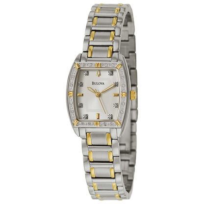 Front view of Bulova Diamonds Women's Japanese Quartz (Battery-Powered) Watch 98R159