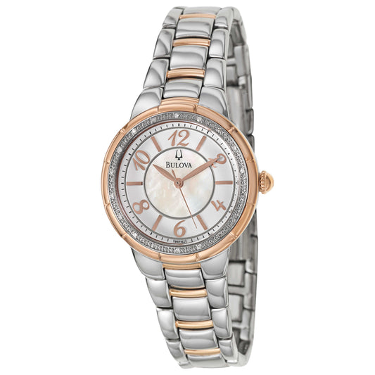 Front view of Bulova Rosedale Women's Japanese Quartz (Battery-Powered) Watch 98R162