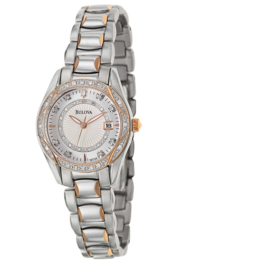 Front view of Bulova Diamonds Women's Japanese Quartz (Battery-Powered) Watch 98R164