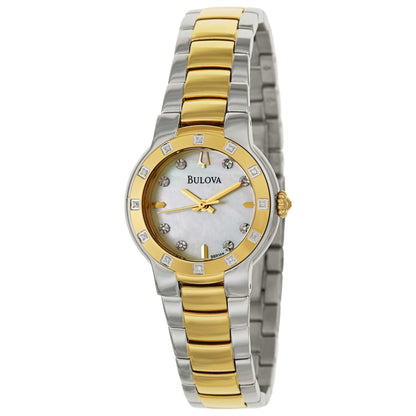 Front view of Bulova Diamonds Women's Japanese Quartz (Battery-Powered) Watch 98R168