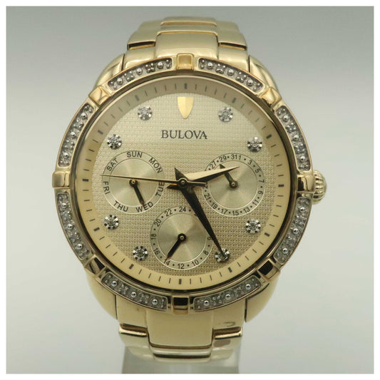 Front view of Bulova Maribor Women's Japanese Quartz (Battery-Powered) Watch 98R171-PO