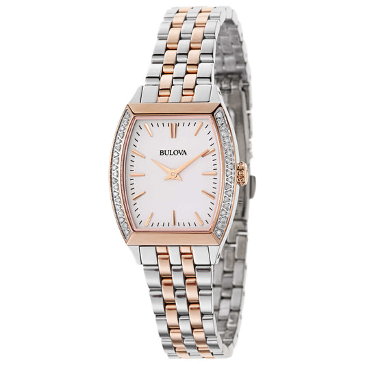 Front view of Bulova Diamonds Women's Japanese Quartz (Battery-Powered) Watch 98R200