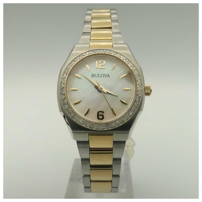 Front view of Bulova Diamonds Women's Japanese Quartz (Battery-Powered) Watch 98R204-PO