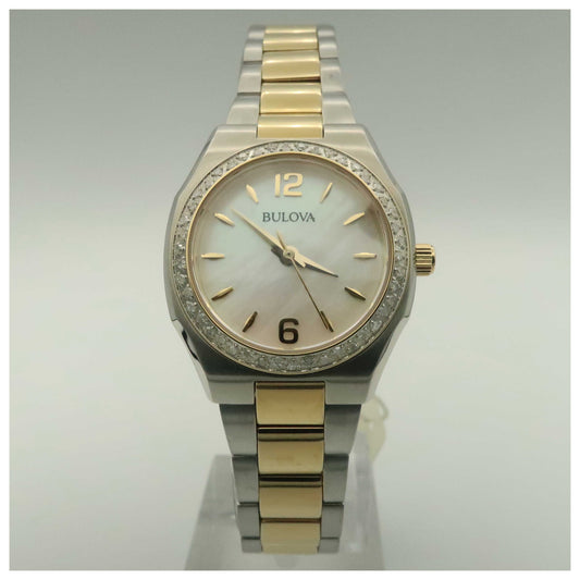 Front view of Bulova Diamonds Women's Japanese Quartz (Battery-Powered) Watch 98R204-PO