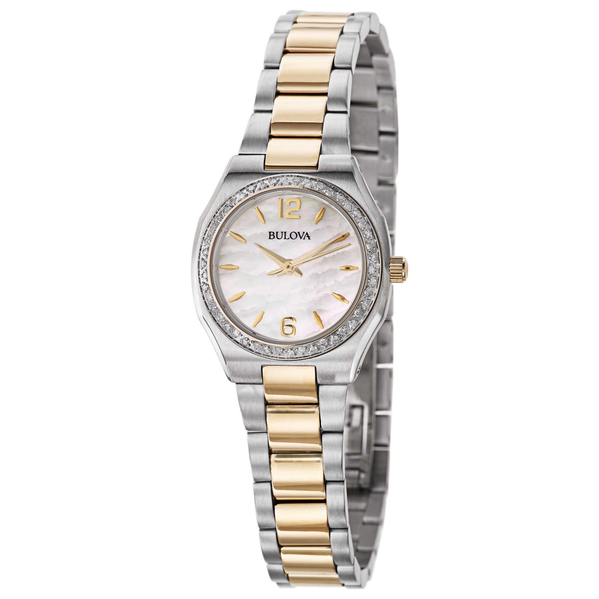 Front view of Bulova Diamonds Women's Japanese Quartz (Battery-Powered) Watch 98R204